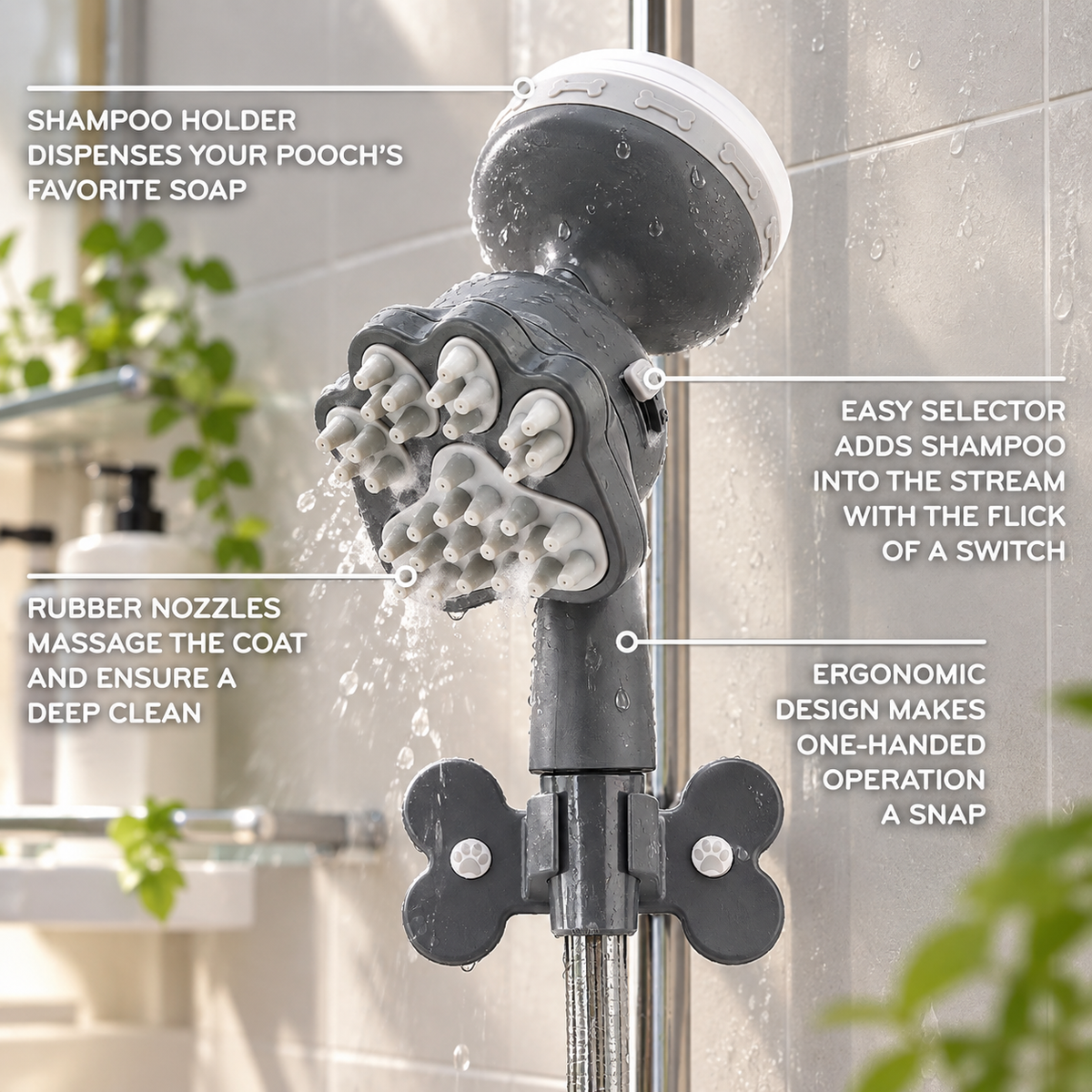 Pawsera 3 Mode Pet Shower Sprayer