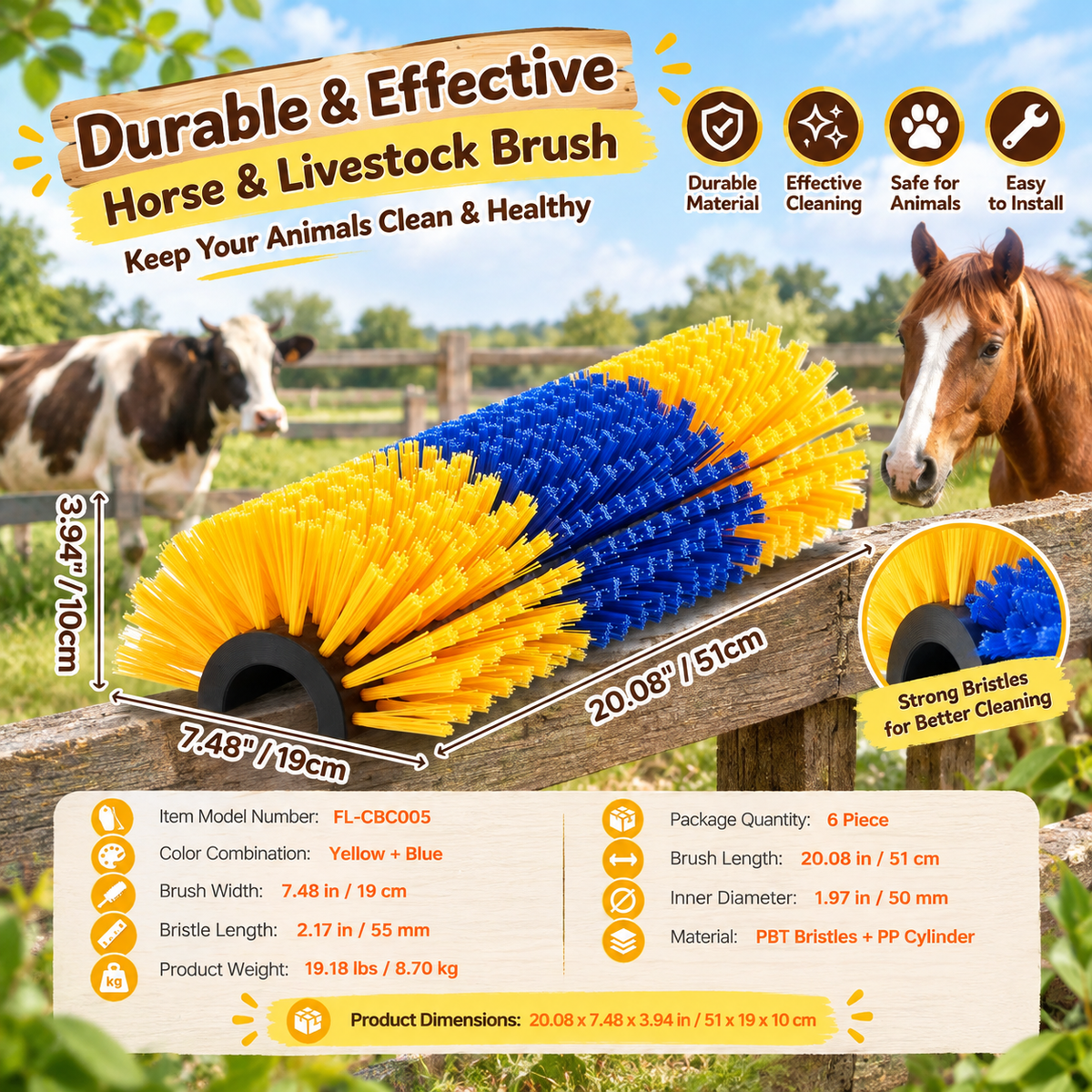 Pawsera Livestock Grooming Brush Set